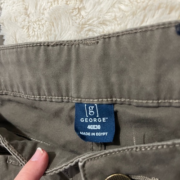 George Men's Chinos in Dark Gray Khaki 40x30 - Picture 7 of 8